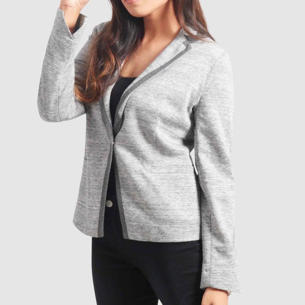 OLGYN Women’s Single Breasted Gray Blazer - Picture 3 of 4